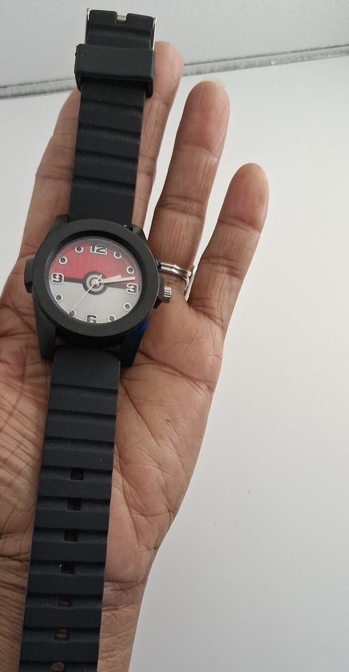 Pokemon Pokeball Watch 2016 Nintendo Accutime Black Silicone Rubber POK3011TG
